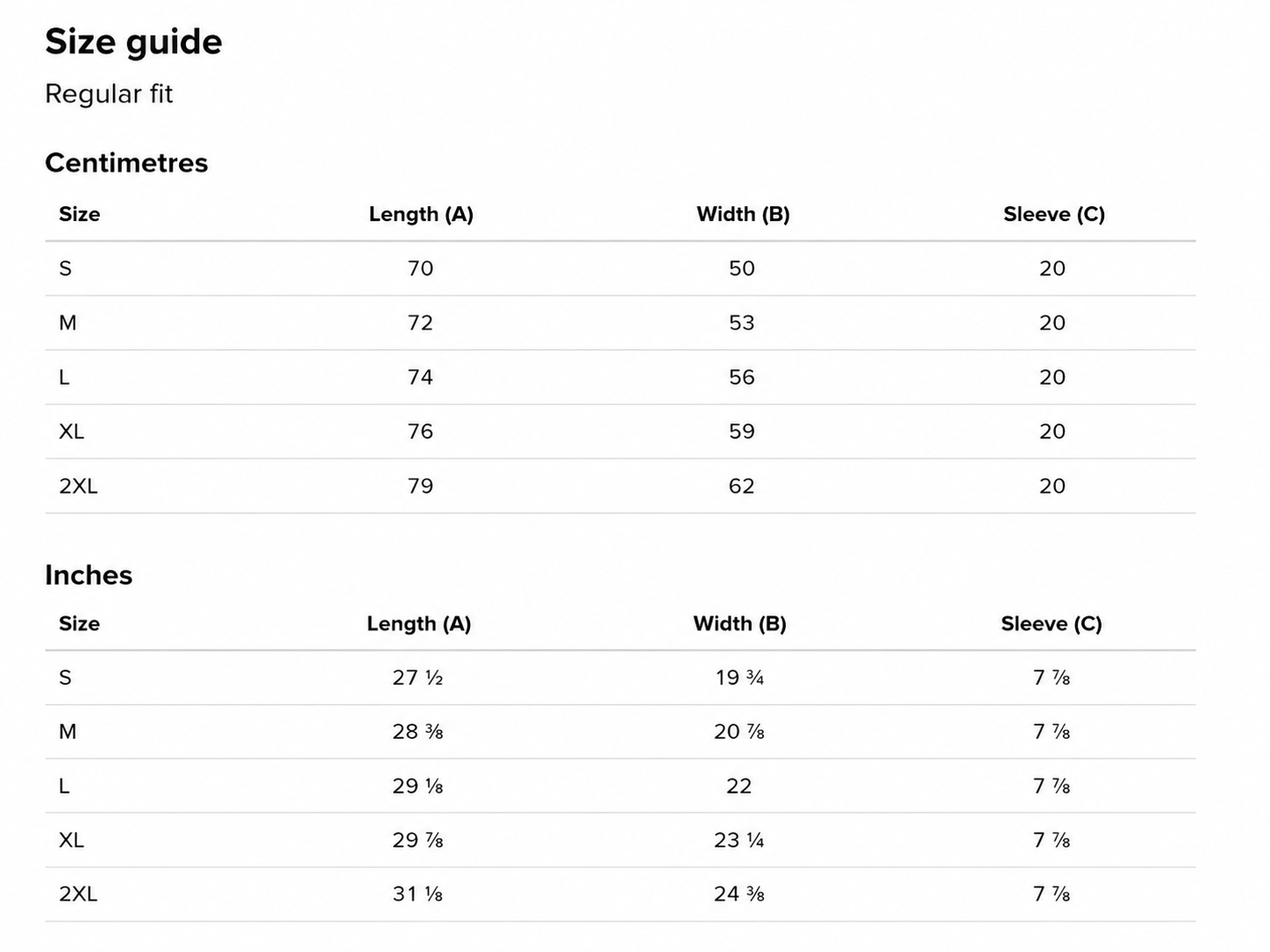 Size guide